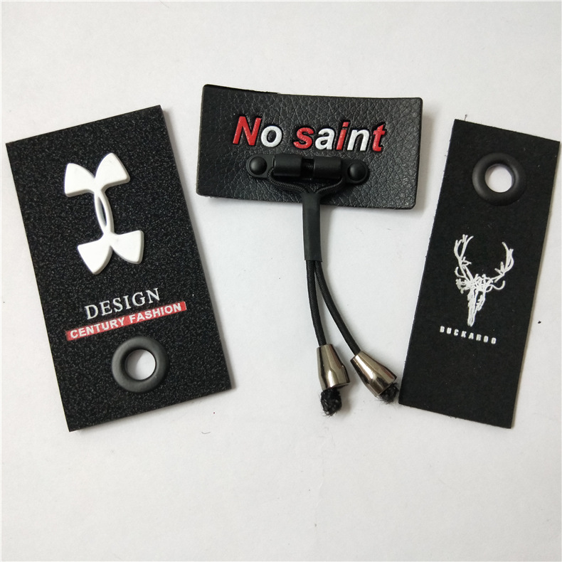 气眼金属皮标透明反光皮牌热压背胶丝印高频印花商标织带鞋标