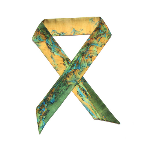 Chinese style Ruihe picture wrapped around the bag handle silk scarf twill small ribbon decorative scarf bag strap ladies scarf