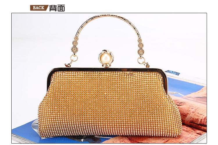 Rhinestone Dinner Bag New Handmade Diamond With Handle Evening Bag display picture 4