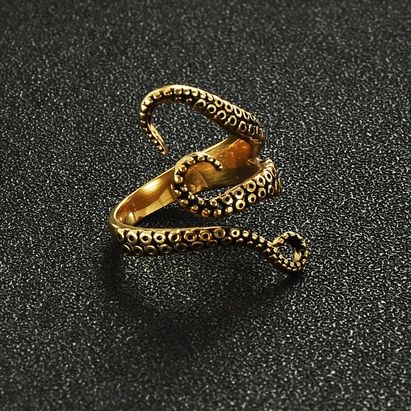 Großhandel Schmuck Punk Octopus Tentakel Edelstahl Verstellbarer Ring Nihaojewelry display picture 16