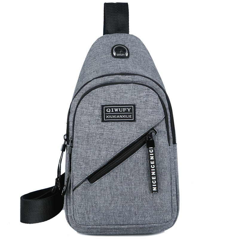 小背包男士胸包潮单肩包运动斜挎包休闲斜肩包纯色牛津帆布跨包|ms