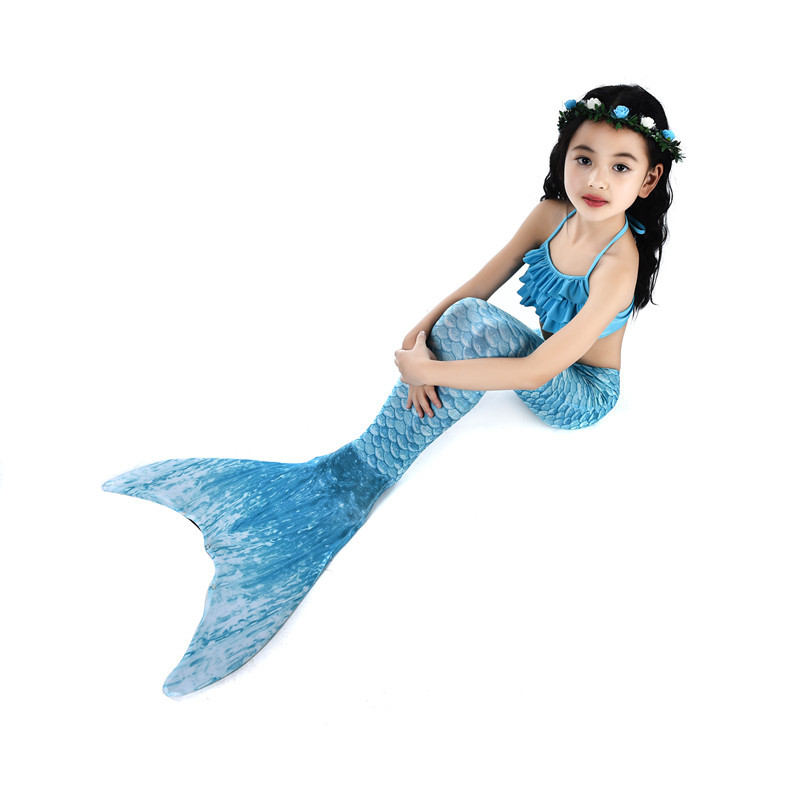 2019美人鱼泳衣儿童美人鱼尾巴游泳衣美人鱼服装礼物可装脚蹼|ms