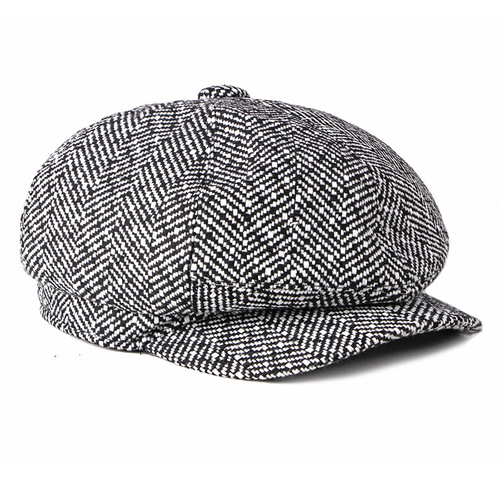 Autumn/Winter Knitted Wool Hat for Girls, Korean Style Trendy British Fashion Octagonal Hat, Men's Beret Hat, Duck Bill Hat, Painter's Hat