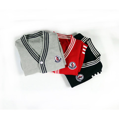 Custom processing 2020 autumn new children's clothing sweater for boys and girls, cotton Korean style V-neck embroidered knit jacket