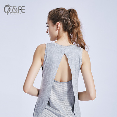 2018新款运动背心女宽松无袖瑜伽跑步训练健身速干瑜伽 上衣t恤|ms