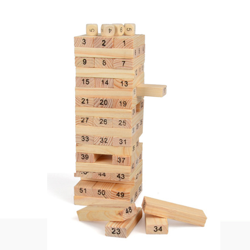 54片装 小号叠叠高抽抽乐层层叠 桌面益智游戏平衡锻炼儿童玩具|ru