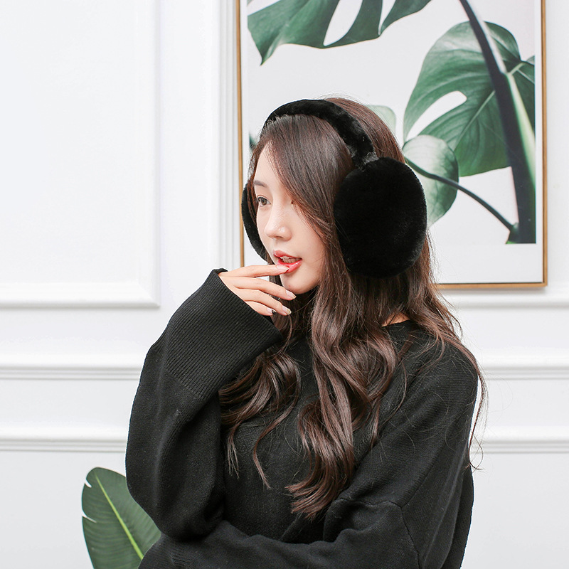 兔毛折叠耳套