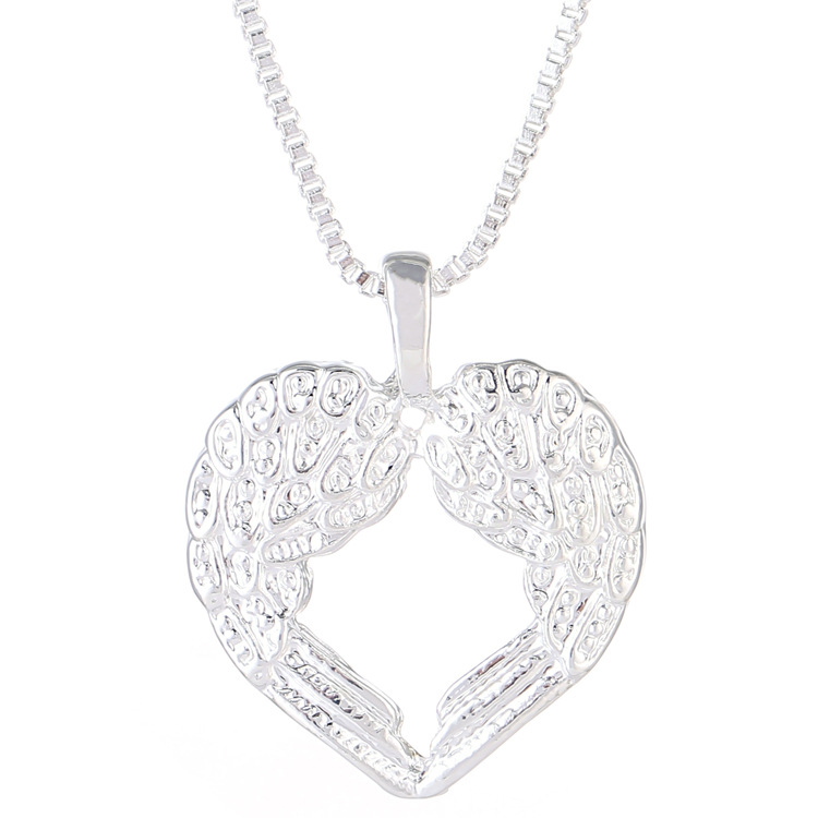 Silver Jewellery Exquisite Fashion Of Angel Wings Love Necklace