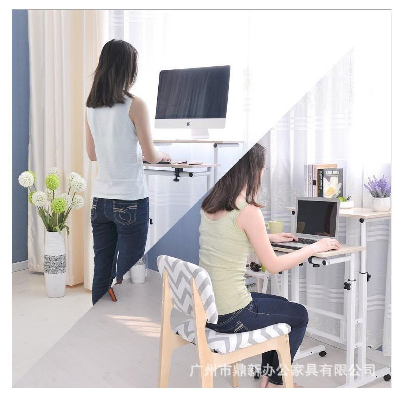 Source Manufacturers Supply Adjustable Desk Standing Study Table Mobile Computer Workbench Sitting and Standing Table