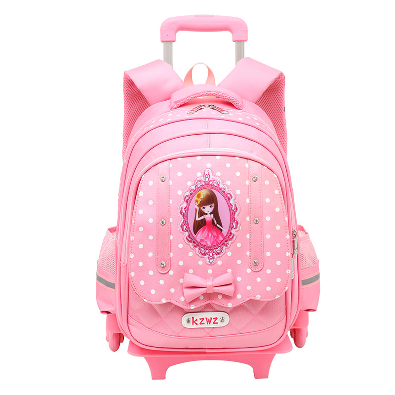 小學生拉杆書包男女兒童2-6年級韓版雙肩包減負批發工廠壹件起批