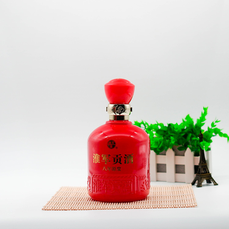 定制亮光红喷涂酒配 一斤装古井贡瓶型 内容可设计郓城玻璃酒瓶