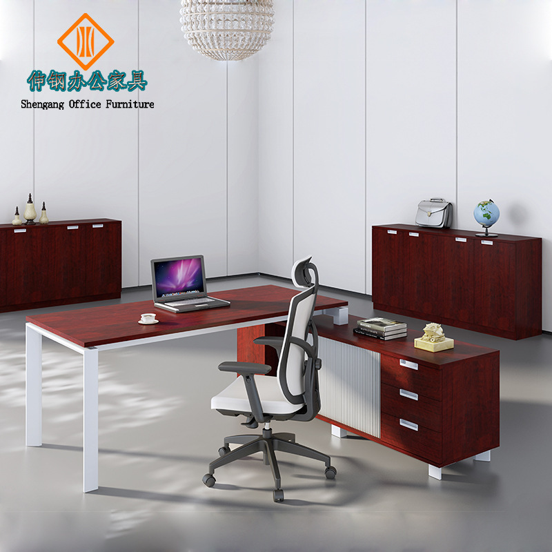 Plate Office Desk Boss Main Tube Fashion Executive Computer Steel Table Frame Work Table Dongguan Furniture