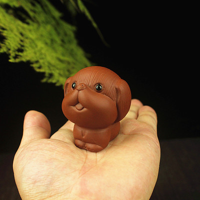 Tea pet ornaments Purple clay Mini pocket lovely Puppy trumpet Tea Play flowers and plants Gardener gardening wholesale