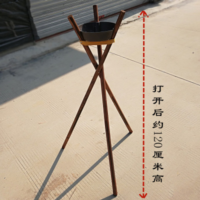 插花架三脚架 鲜花三角架 开业花架子三叉实木花篮碳木花架批发|ru