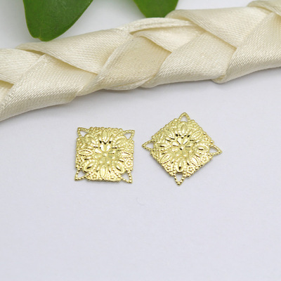 古风饰品配件纯铜10mm正方小花片diy手工饰品材料古装发簪配件