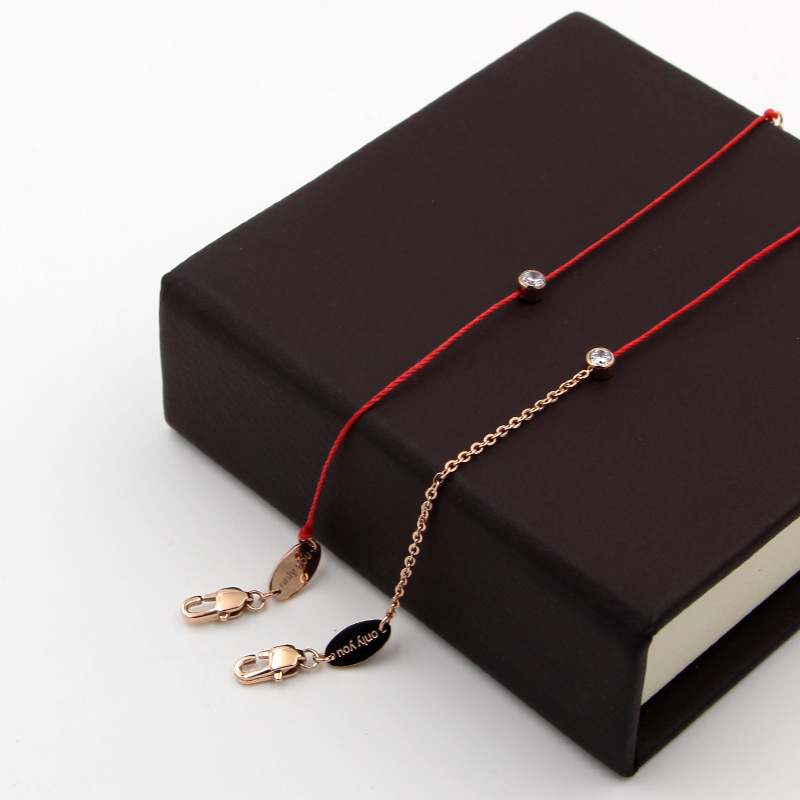 5g Weight Artificial Diamond Inlay Material Bracelets Classification 1 Piece Quantity Daily Occasion rope, Titanium Steel Material Geometric Pattern Women's Gender Plating, Inlay Design Simple Style Style Simple Style Geometric Rope Titanium Steel Plating Inlay Artificial Diamond Women's Bracelets 4
