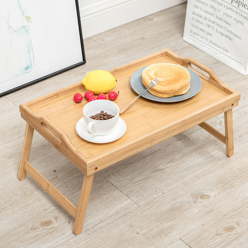 Lazy folding table multifunctional bamboo tray home bedroom wooden tray bamboo simple computer table wholesale