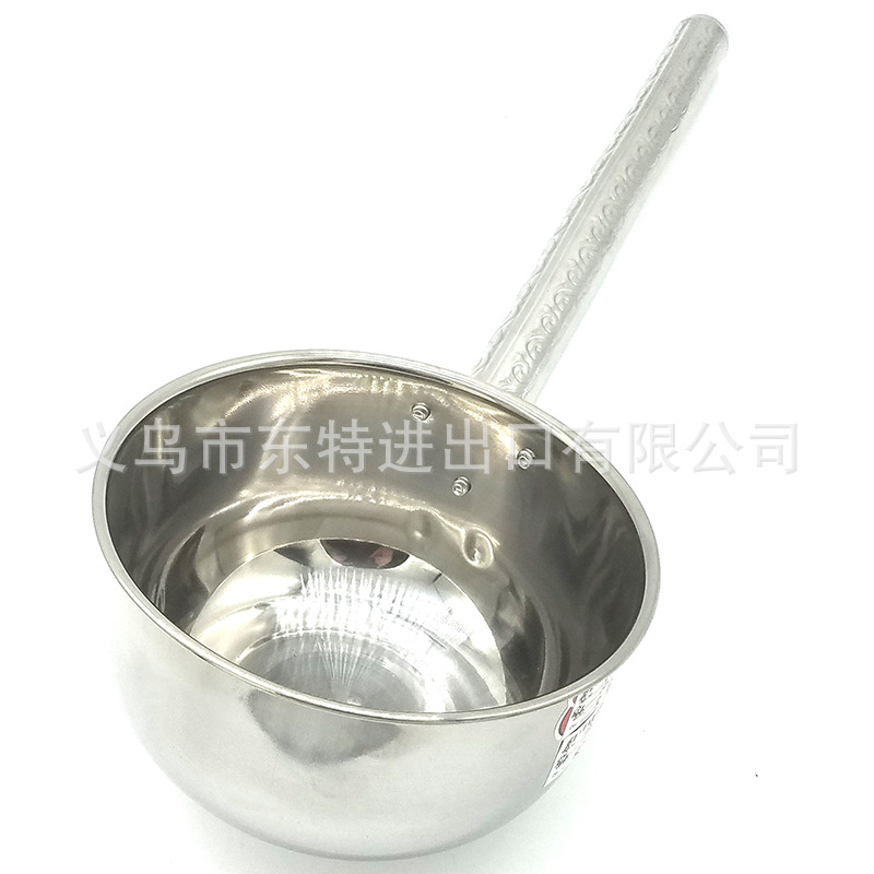 Factory direct sales of stainless steel flat-bottomed long-handled spoons, non-magnetic water ladles, kitchen and hotel extended handle water spoons, household soup spoons detail image 6