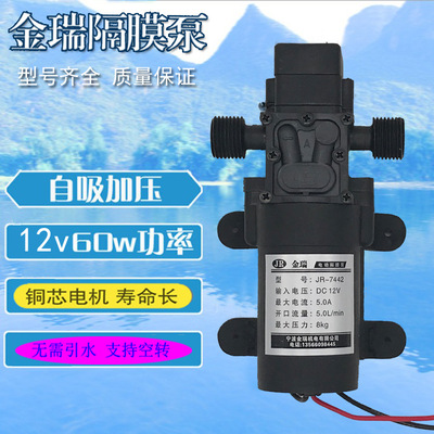 12V微型增压泵自吸抽水小型喷雾器水泵太阳能直流高压家用隔膜泵