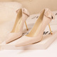 696-7 Korean fashion, sweet, pure, high-heeled shoes, slim and high heel, slim and thin, bow tie shoes.