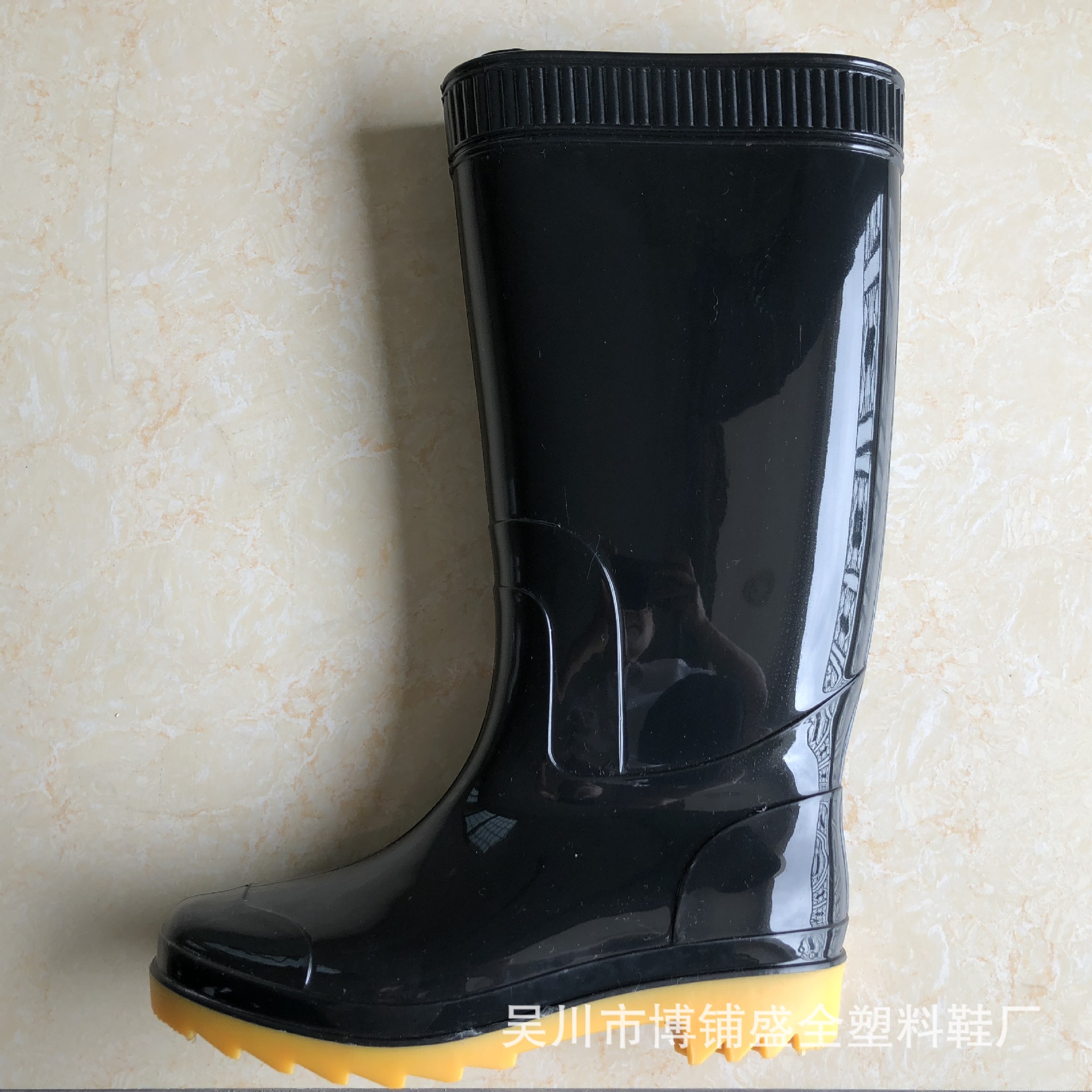 男高筒有布水鞋PVC塑料工作雨鞋水鞋工矿鞋劳保鞋高筒雨靴-阿里巴巴