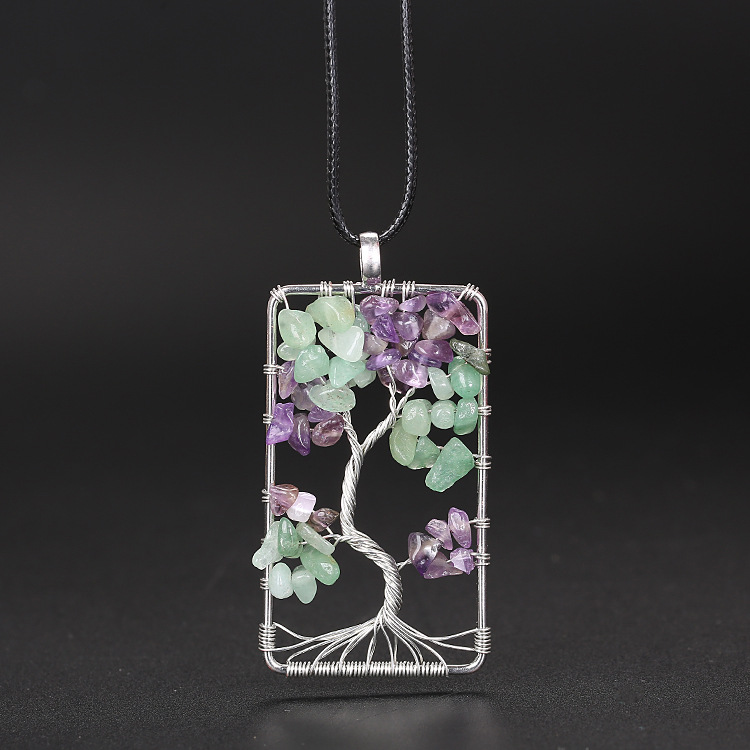 Ethnic Style Tree Crystal Plating Pendant Necklace 1 Piece