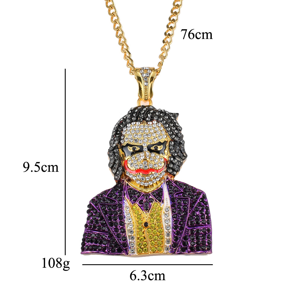 Hip-Hop Clown Pendant Necklace - Gold