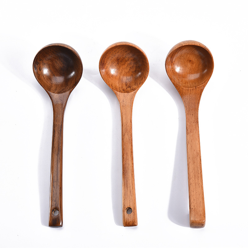 Manufactor Direct selling Long handle Wooden spoon solid wood a soup spoon woodiness Oil spoon Wooden spoon Customizable LOGO