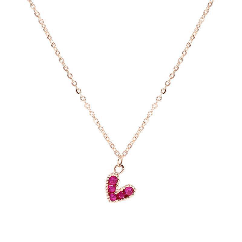 Simple Style Heart Shape Copper Plating Inlay Zircon Pendant Necklace 1 Piece display picture 1