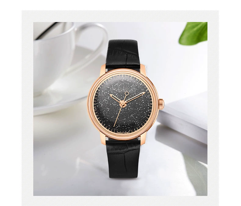 [Текущая модель + одна бесплатная OEM] Модные женские кварцевые часы с блестящей пудровой отделкой, водостойкие