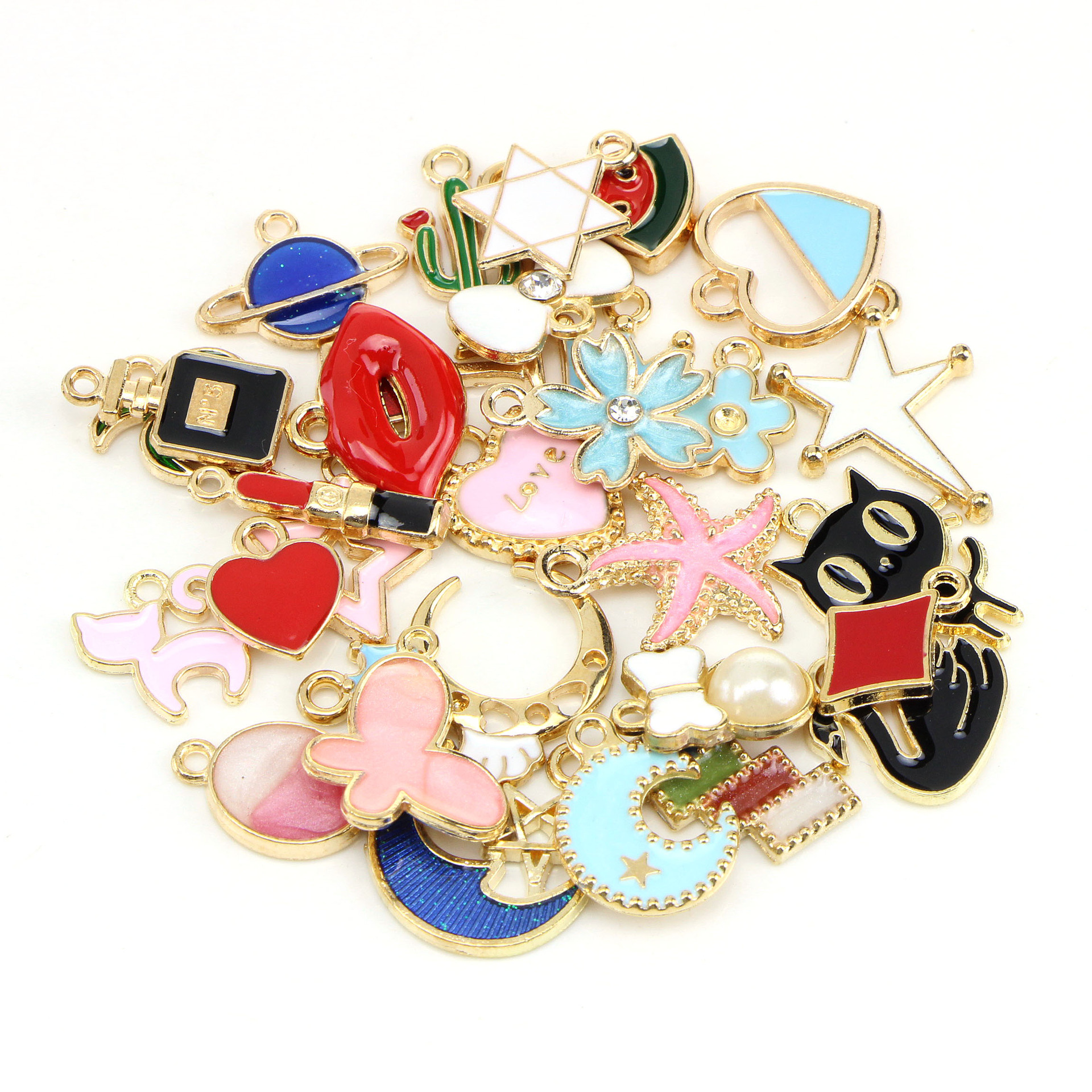 Alloy Material A Pack Of 30 Alloy Color Block Tree Coconut Pendant DIY Jewelry Accessories Bracelets Necklace