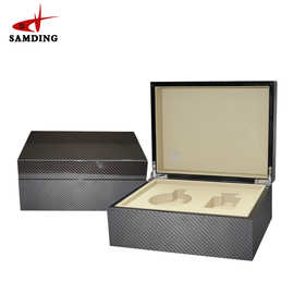 厂家供应木盒碳纤维纹理香水盒 翻盖香水精油套装礼盒木质礼品盒