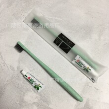 家用待客小麦秸秆牙刷酒店一次性牙具套装民宿竹炭软毛小头牙刷