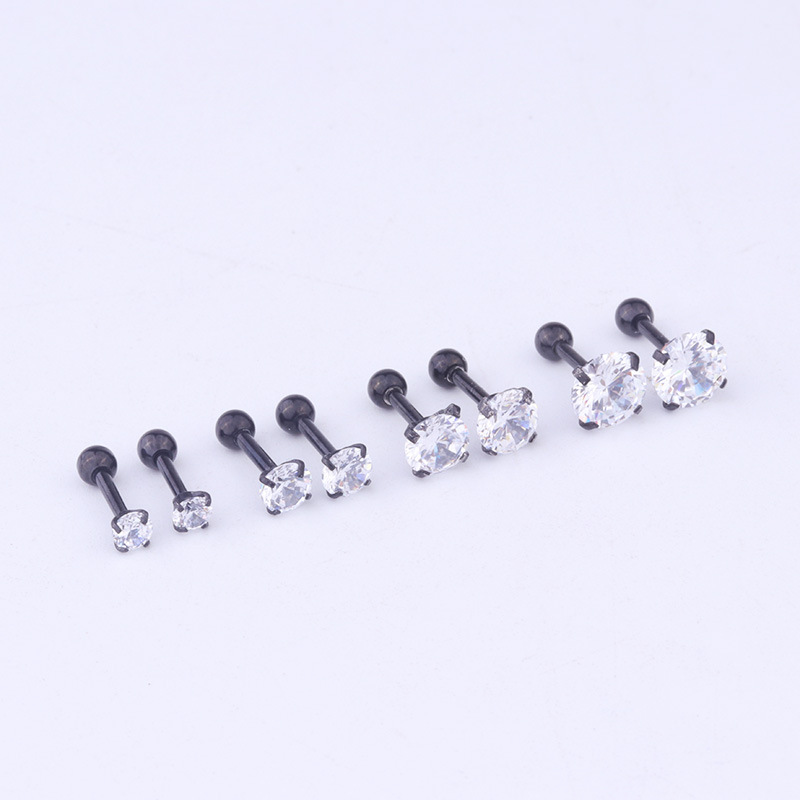 Fashion Geometric Inlaid Zircon Stainless Steel Ear Studs display picture 6