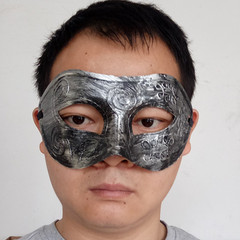 Men's Retro Greek Roman Gladiators Costume Party Mask with Gold, Silver, and Bronze Options Halloween Toy Wholesale