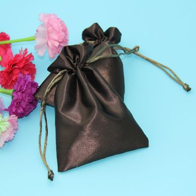 Manufactor Direct selling gift Satin Bundle pocket jewelry Drawstring Satin Cloth bag printing LOGO