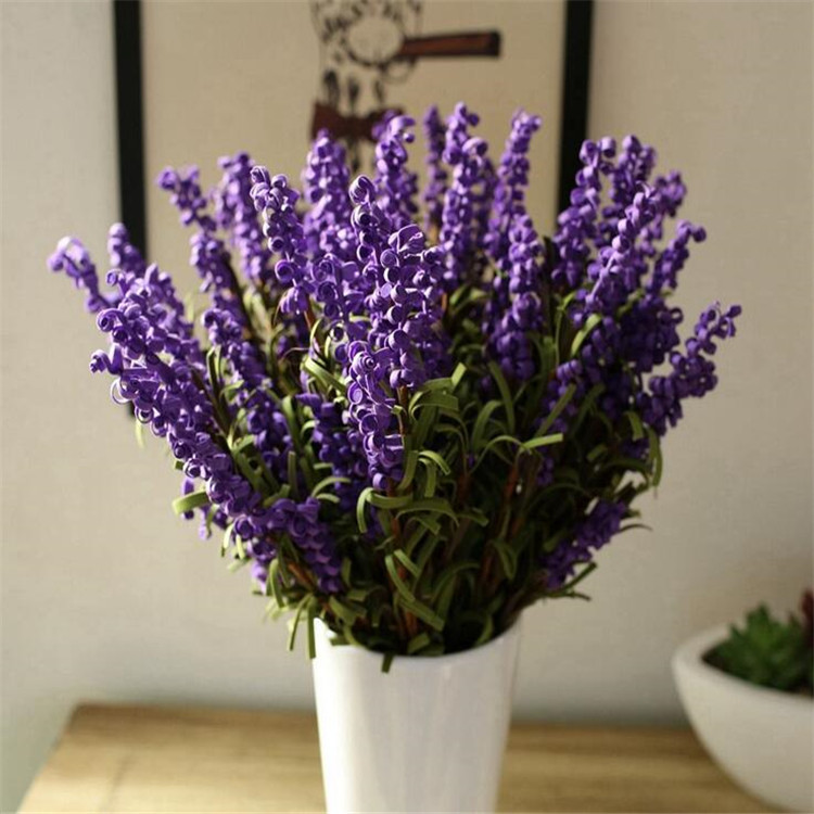田園家居飾品薰衣草仿真花套裝假花手工花寫意花幹花客廳
