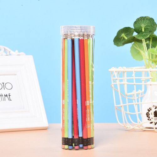 Solid Color Basswood HB Black Pencil, Hexagonal Sharpened Pencil, Stationery Small Gift, Promotional Pen, Can Be Printed with Logo