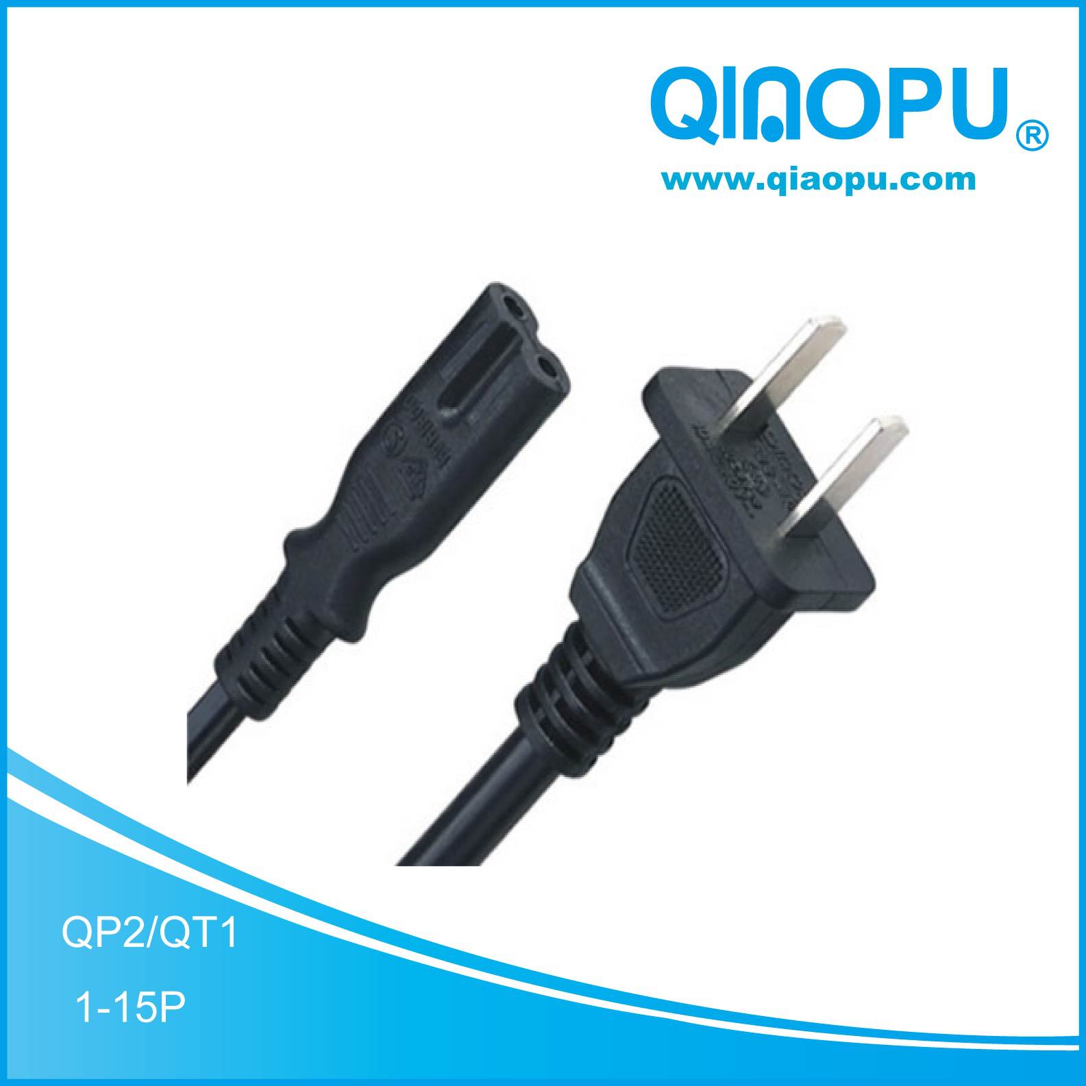 美标 IEC两芯电源线延长线批发 NEMA 1-15P C7 乔普