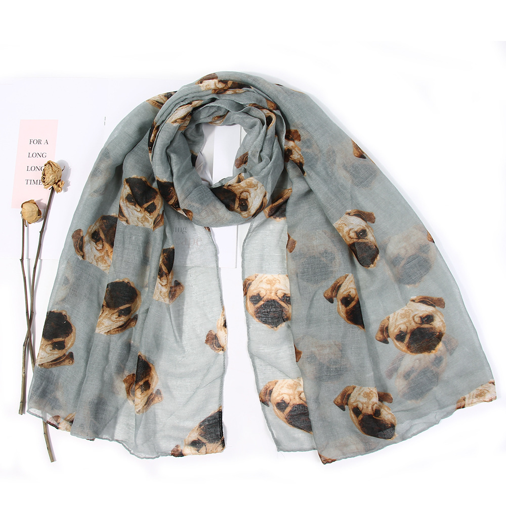 Women's Cute Simple Style Dog Polyester Printing Scarf display picture 2