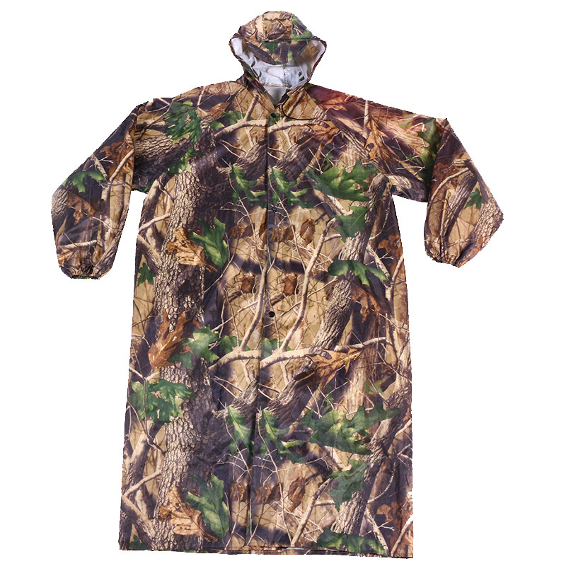 Hooded Rainy Day overalls outdoor training camouflage raincoat rescue jungle long adult raincoat factory direct sales