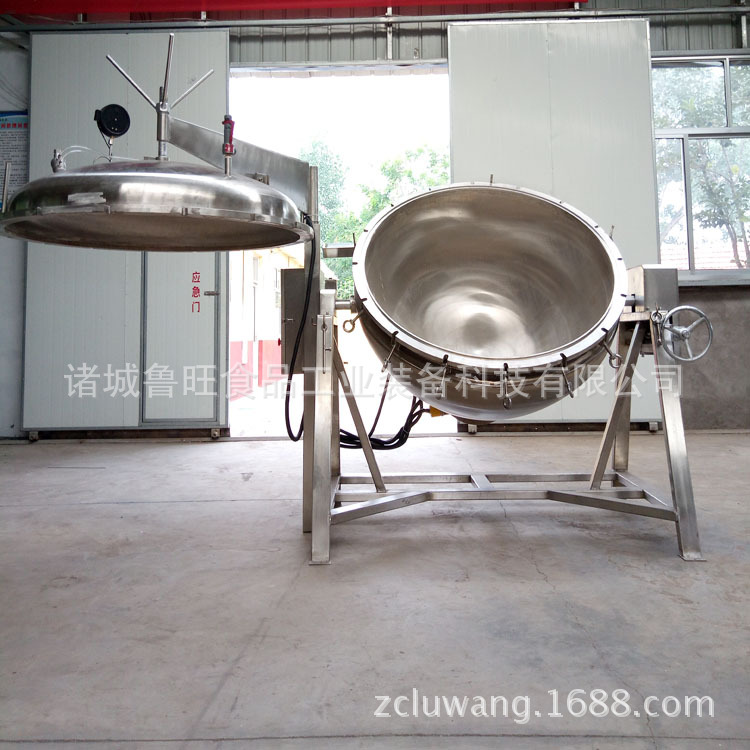 高温高压粽子蒸煮锅 电加热带吊装笼粽子蒸煮锅 可倾式粽子蒸煮锅