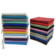 工厂批发素色仿亚麻实木沙发垫45D硬海绵垫加厚棉麻中式椅垫坐垫