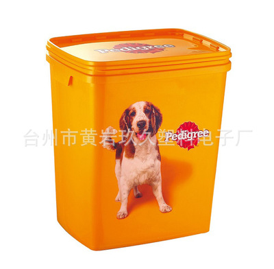direct deal 15KG Pet grain storage barrels Plastic dog food bucket Pet food bucket Flat cover seal up Moisture-proof