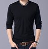 Amoy factory Middle-aged and young men's wear machining customized Long sleeve Base coat Rib collar Produce wholesale