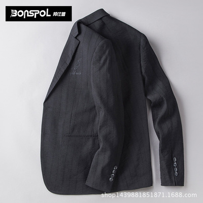 一件代发春新款休闲西服外套男上衣时尚修身单西潮款男士外套西装|ms