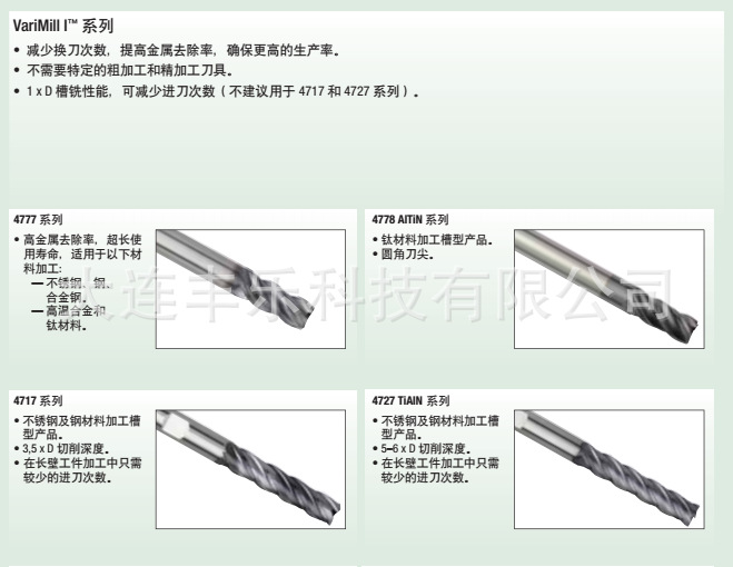 威迪亚 WIDIA 4刃平头铣刀 不锈钢 钛合金专用 硬质合金铣刀