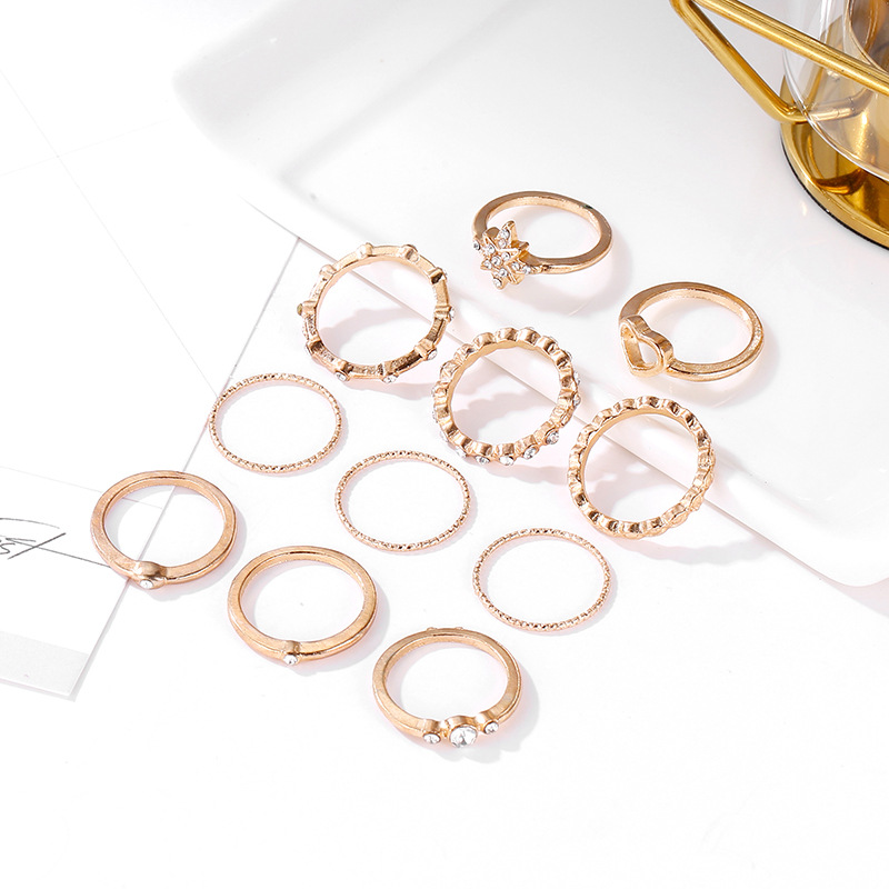 Fashion Diamond Creative Moon Ring Set display picture 5