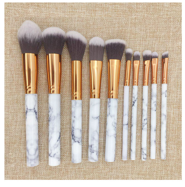Marble Pattern Makeup Brush Set Image 2
