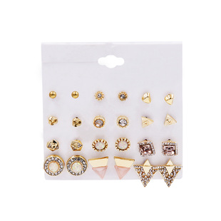 AliExpress серьги с бриллиантами 12 пар пластинчатые Серьги Костюм комбинированный производитель в наличии